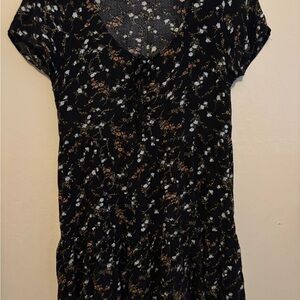Floral Black Mini Dress